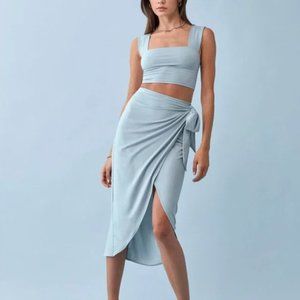 Reformation Rika Knit Two Piece - light blue, S